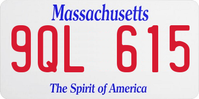 MA license plate 9QL615
