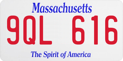 MA license plate 9QL616