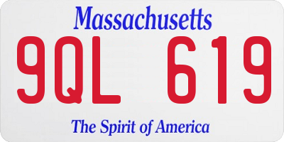 MA license plate 9QL619