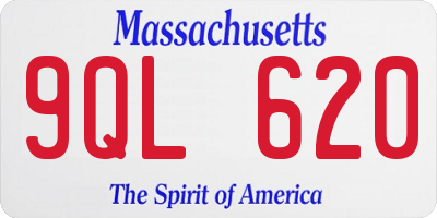 MA license plate 9QL620