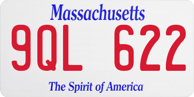 MA license plate 9QL622