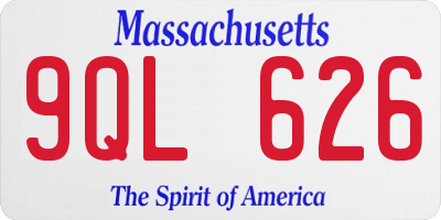 MA license plate 9QL626