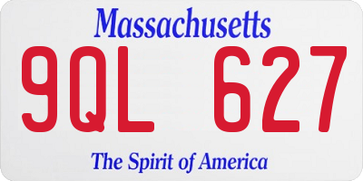 MA license plate 9QL627