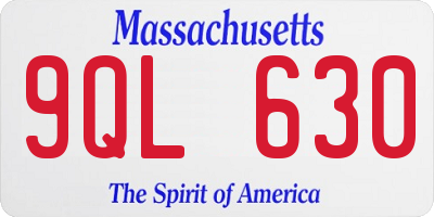 MA license plate 9QL630