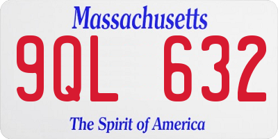 MA license plate 9QL632