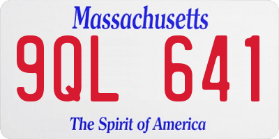 MA license plate 9QL641