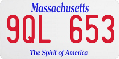 MA license plate 9QL653