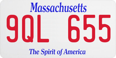 MA license plate 9QL655