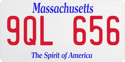 MA license plate 9QL656