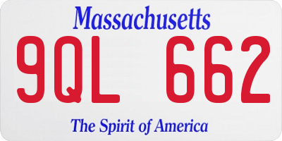 MA license plate 9QL662