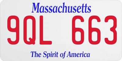 MA license plate 9QL663