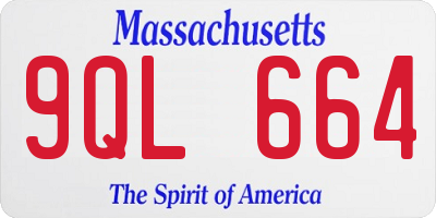 MA license plate 9QL664