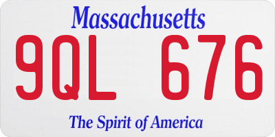 MA license plate 9QL676