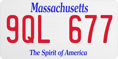 MA license plate 9QL677