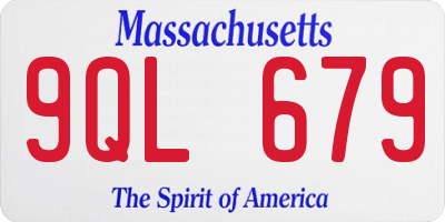 MA license plate 9QL679