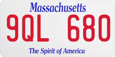 MA license plate 9QL680