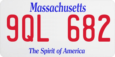 MA license plate 9QL682