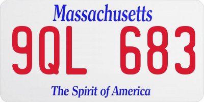 MA license plate 9QL683
