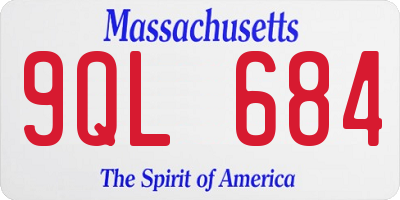 MA license plate 9QL684