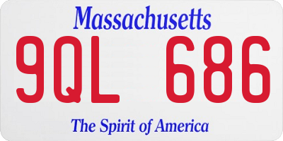 MA license plate 9QL686