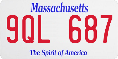 MA license plate 9QL687
