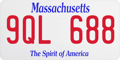 MA license plate 9QL688