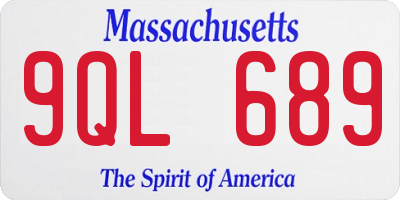 MA license plate 9QL689