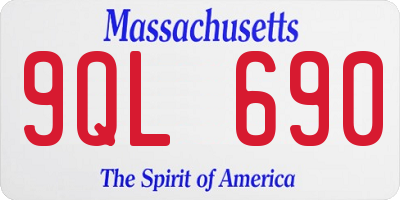 MA license plate 9QL690