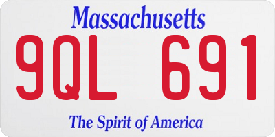 MA license plate 9QL691
