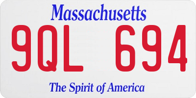 MA license plate 9QL694
