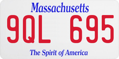 MA license plate 9QL695
