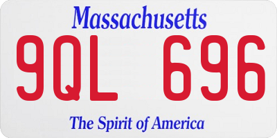 MA license plate 9QL696