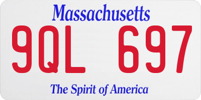 MA license plate 9QL697