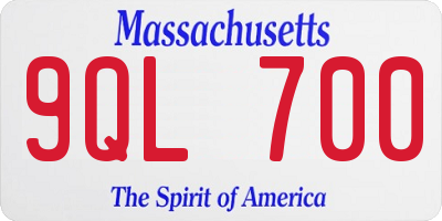 MA license plate 9QL700