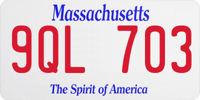MA license plate 9QL703