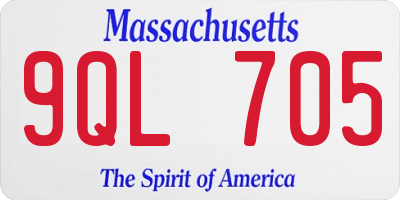 MA license plate 9QL705