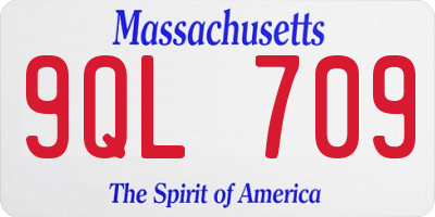 MA license plate 9QL709