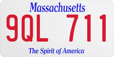 MA license plate 9QL711