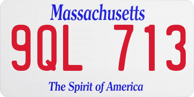 MA license plate 9QL713