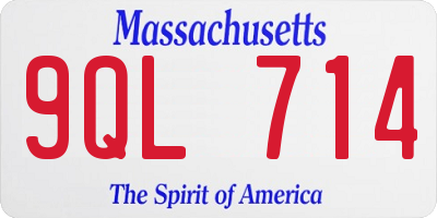 MA license plate 9QL714