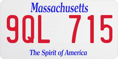 MA license plate 9QL715