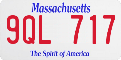 MA license plate 9QL717