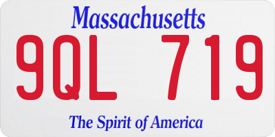 MA license plate 9QL719