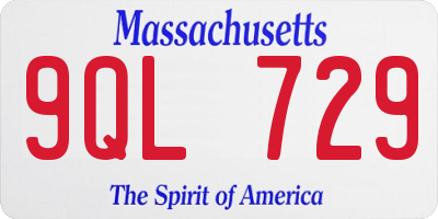 MA license plate 9QL729