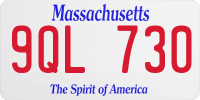 MA license plate 9QL730