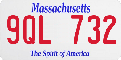 MA license plate 9QL732