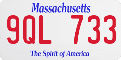 MA license plate 9QL733