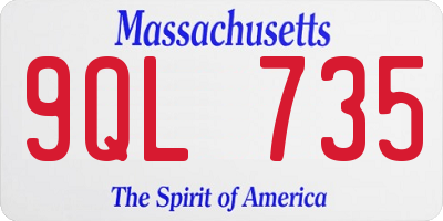 MA license plate 9QL735