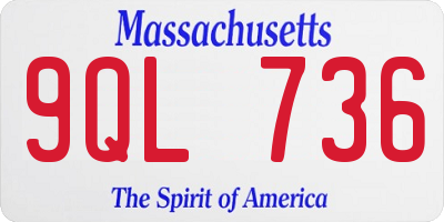 MA license plate 9QL736