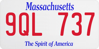 MA license plate 9QL737